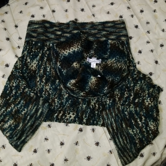 NWT dressbarn XL open knit green/blue/brwn sweater - Picture 4 of 6